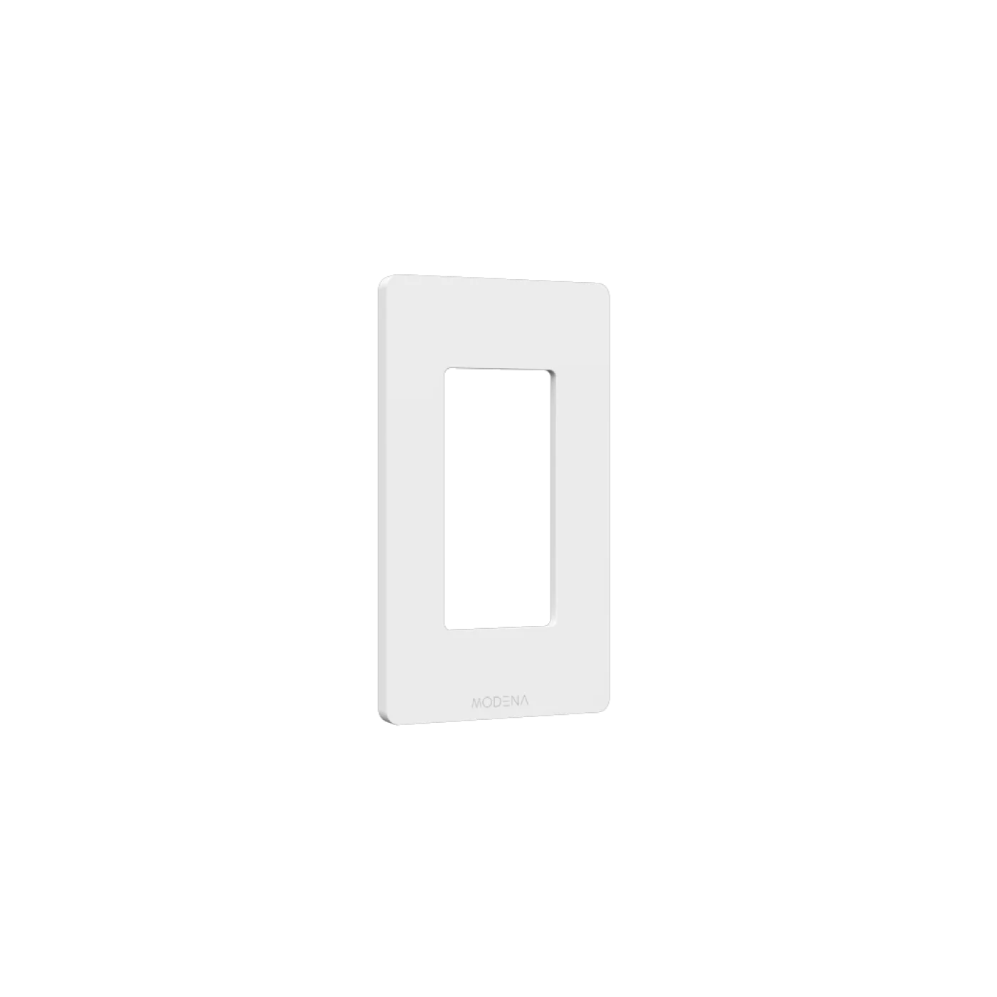 Angle view of CONCEAL 1-gang flush mount system cover plate for Decora switches and outlets