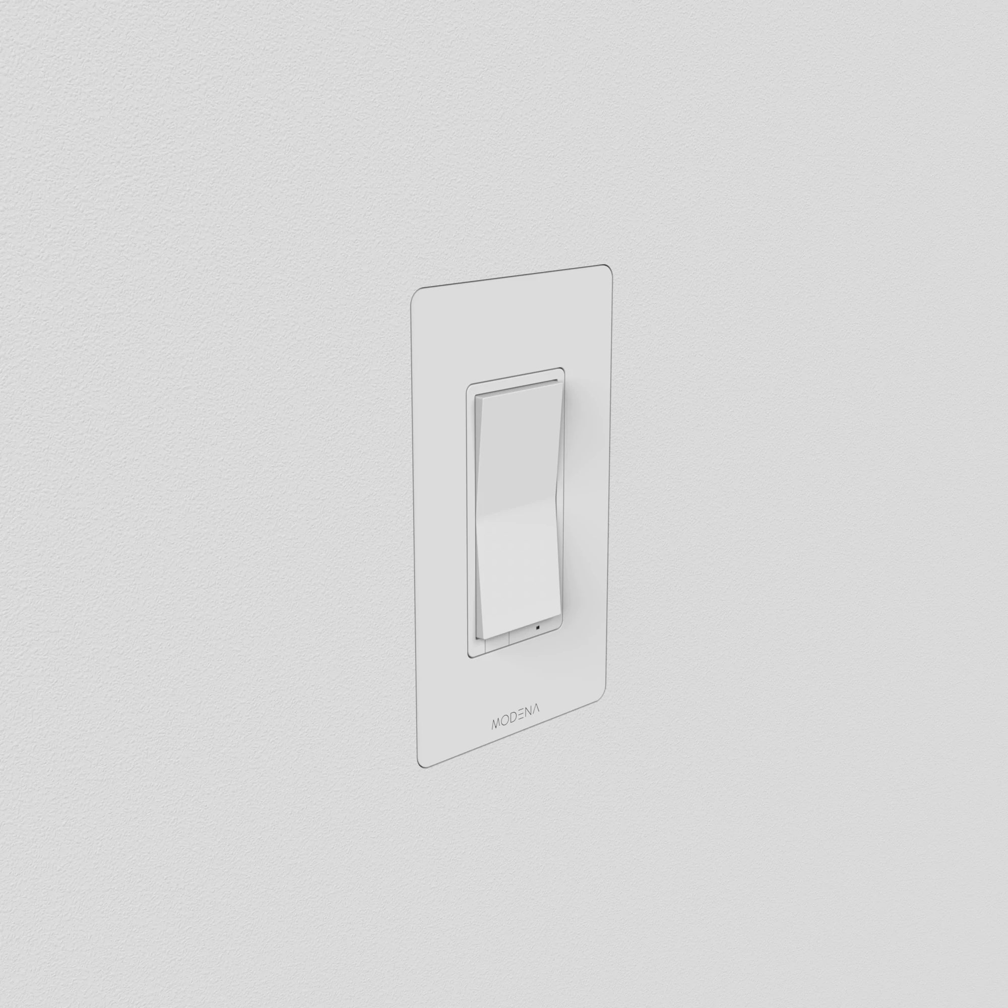 Angle view of CONCEAL 1-gang flush mount system for Decora switches and outlets installed in drywall