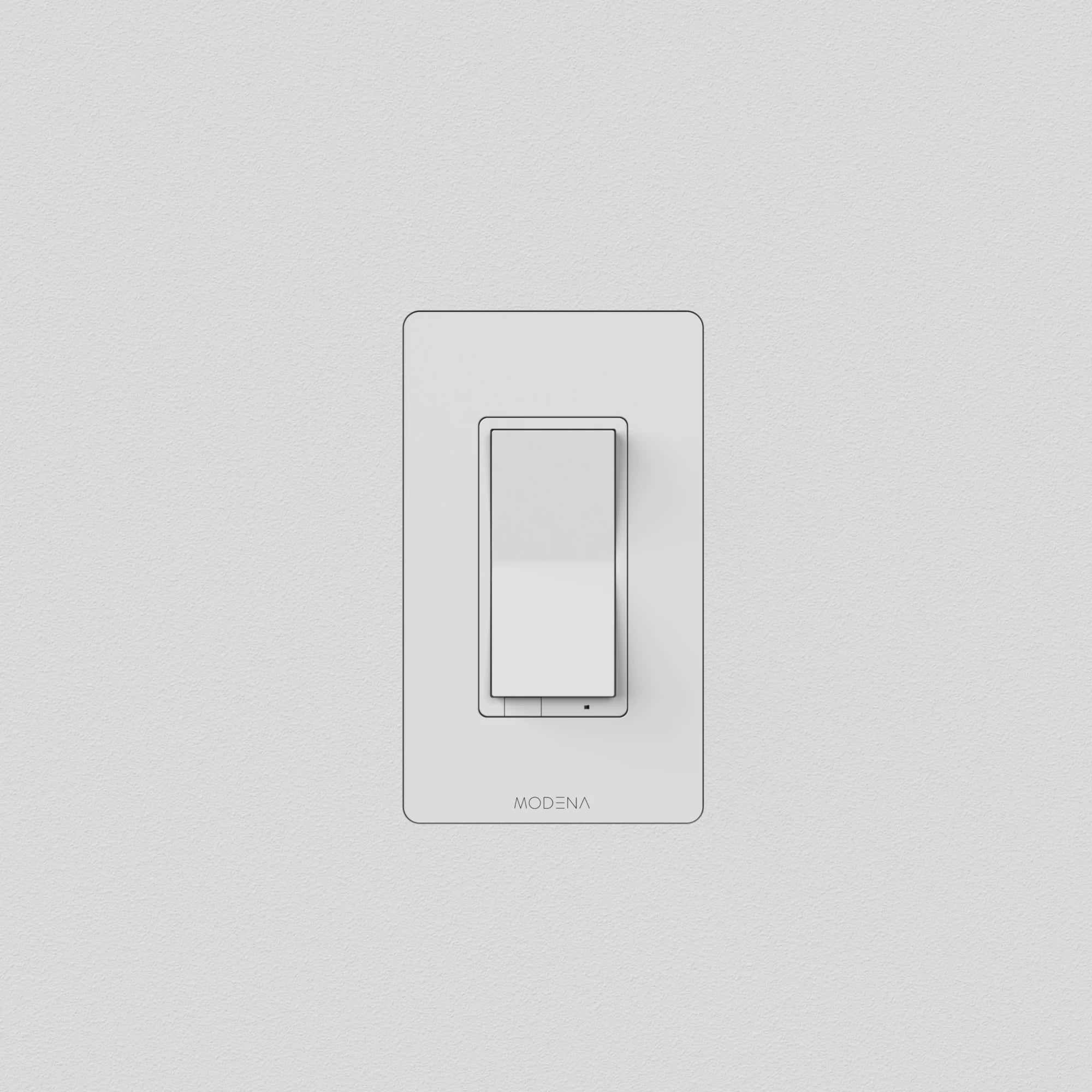 Front view of CONCEAL 1-gang flush mount system for Decora switches and outlets installed in drywall