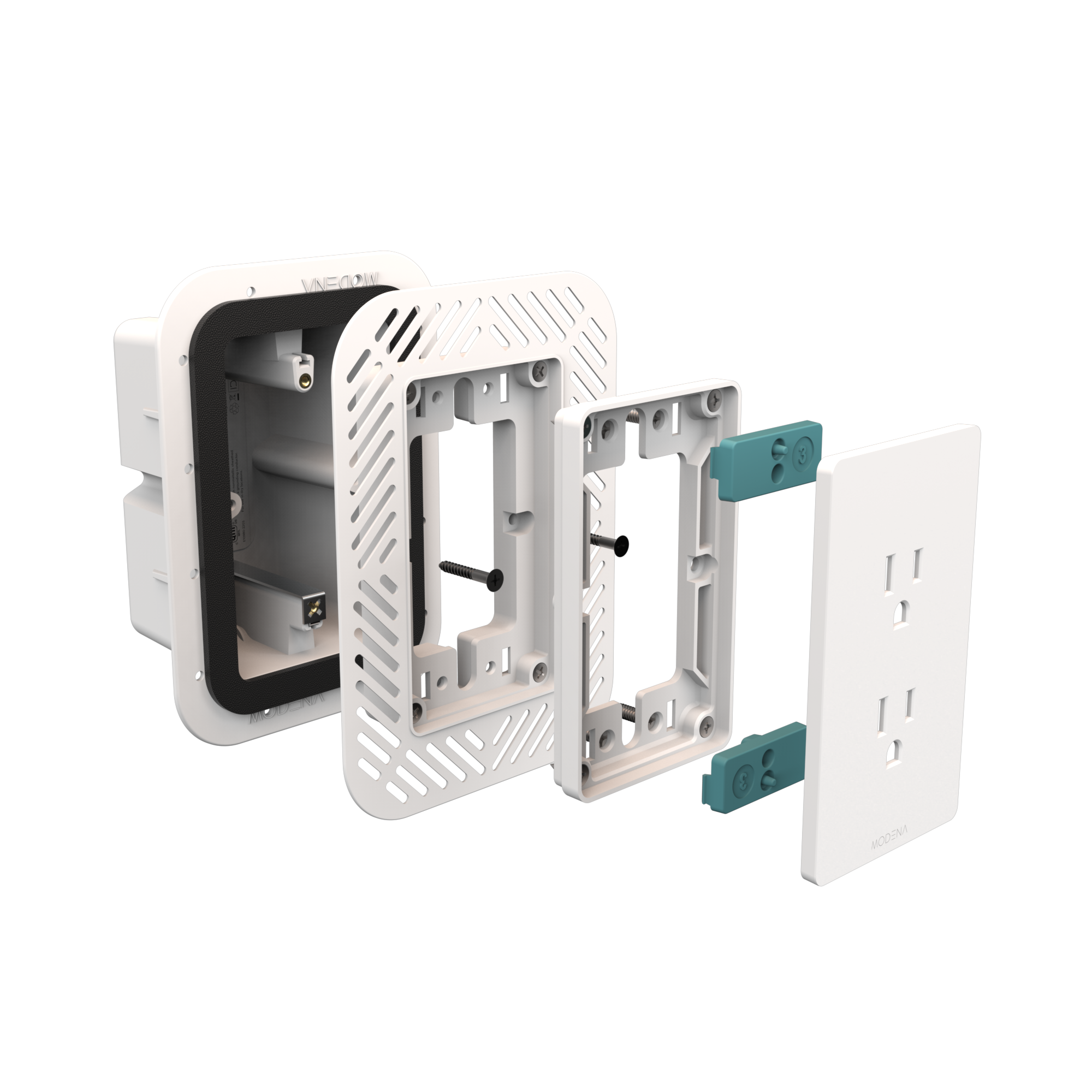 1-Gang Outlet with Foam Gasket for Thin Tile